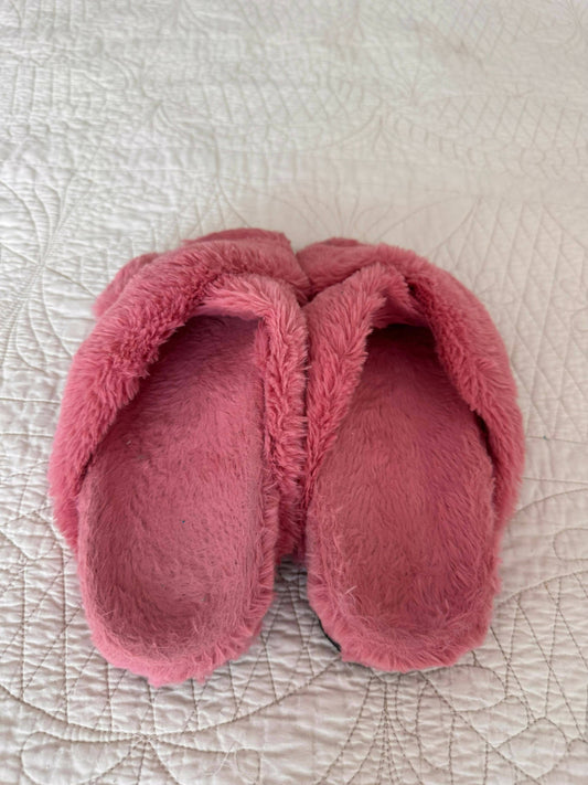 Pantuflas de peluche rosadas