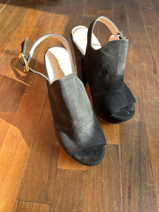 Sandalias de Tacón Negras