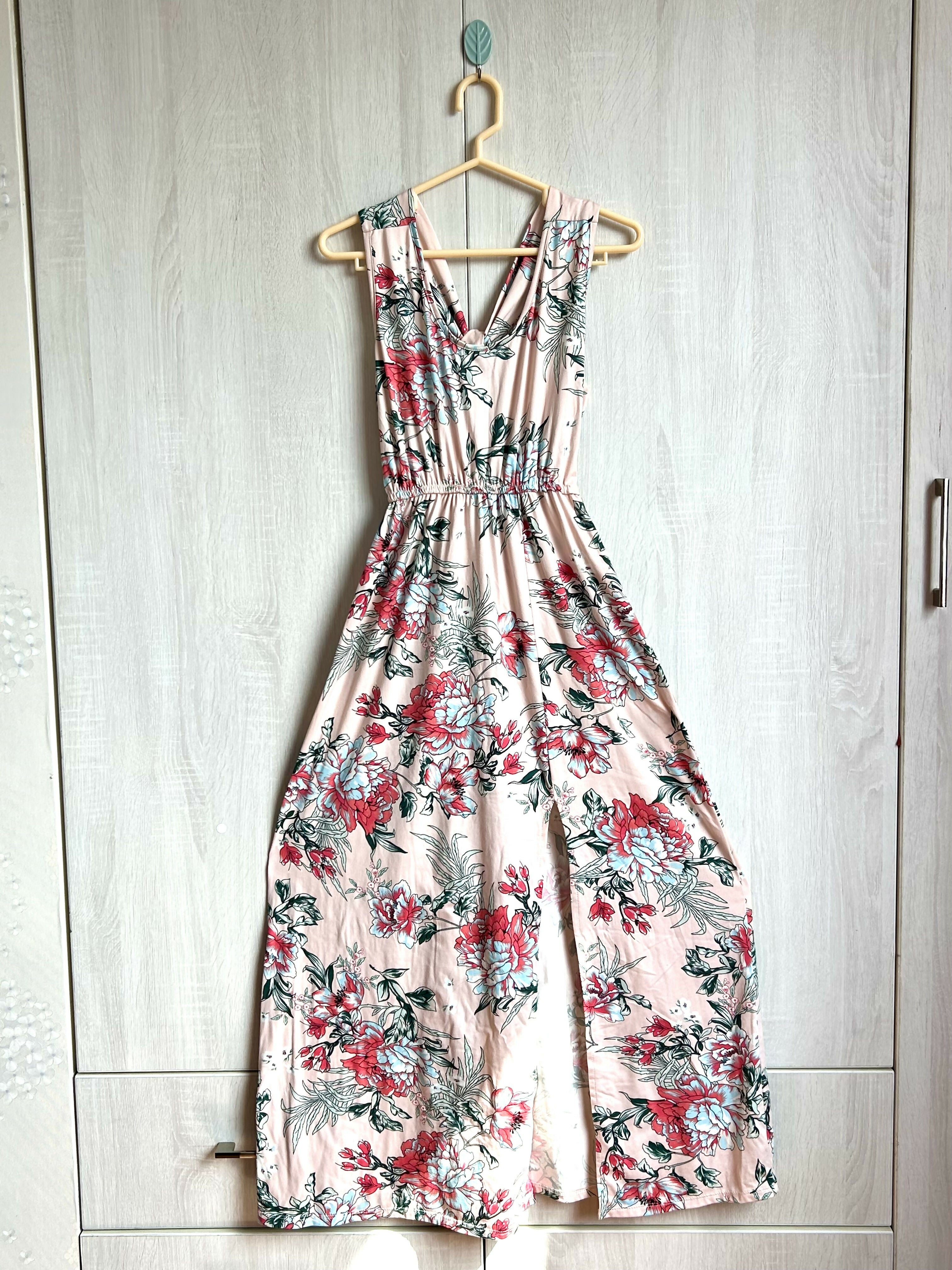 Vestido Largo Floral Rosa