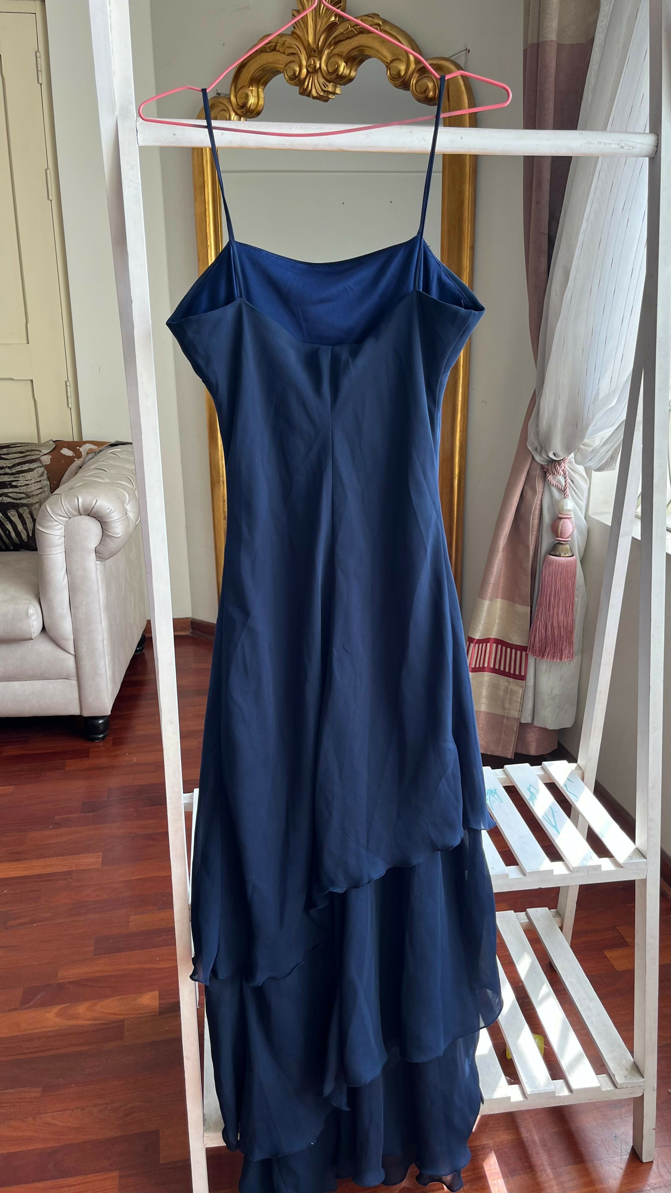 Vestido azul marino largo