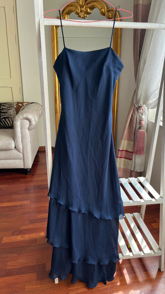 Vestido azul marino largo