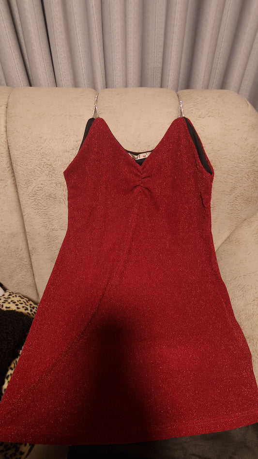 Vestido Rojo Brillo