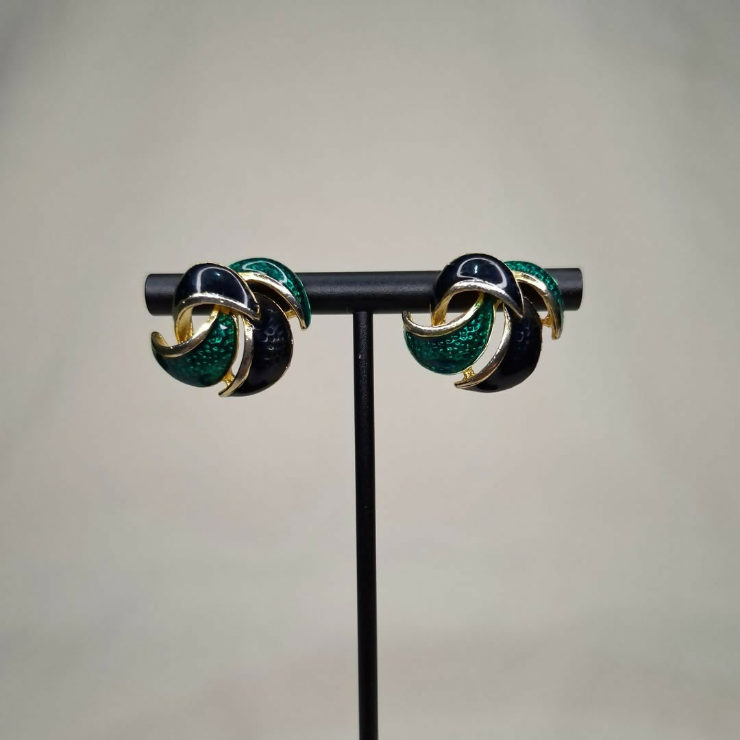 Aretes Vintage Espiral Esmeralda