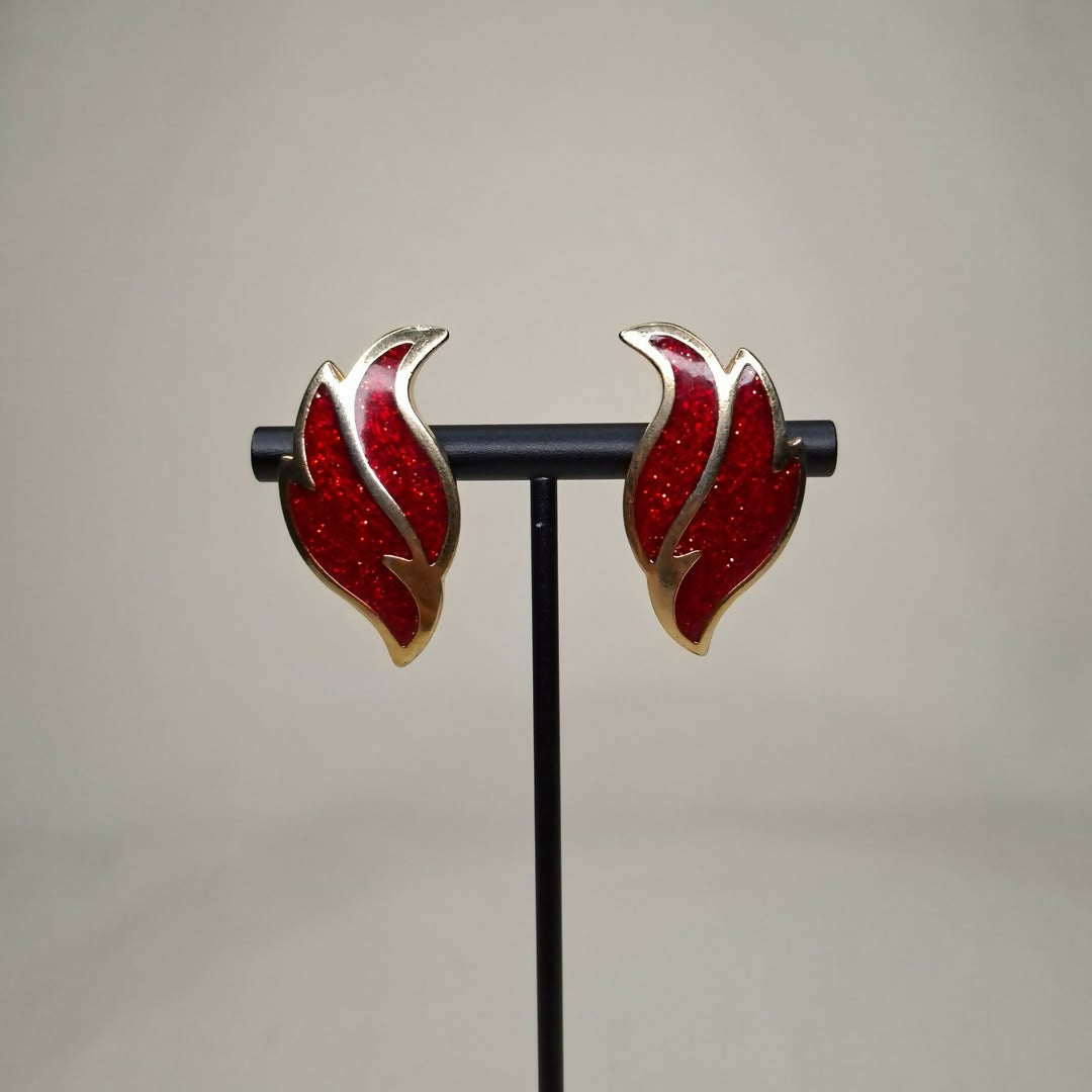Aretes Vintage Llama Carmesí