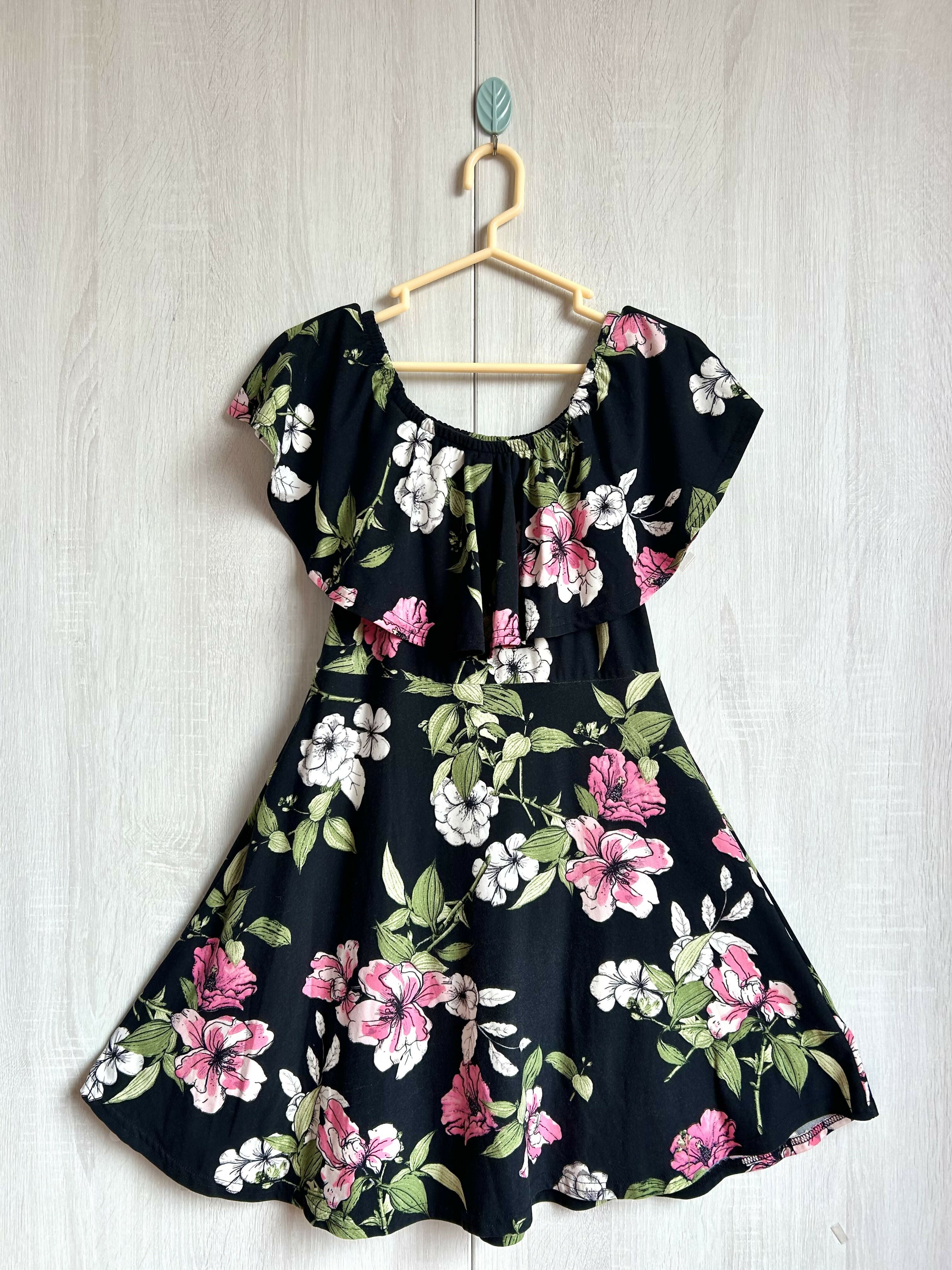 Vestido Floral Negro