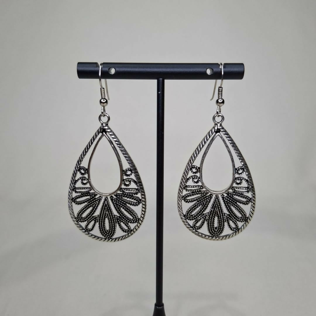 Aretes Vintage Lágrimas Plateadas