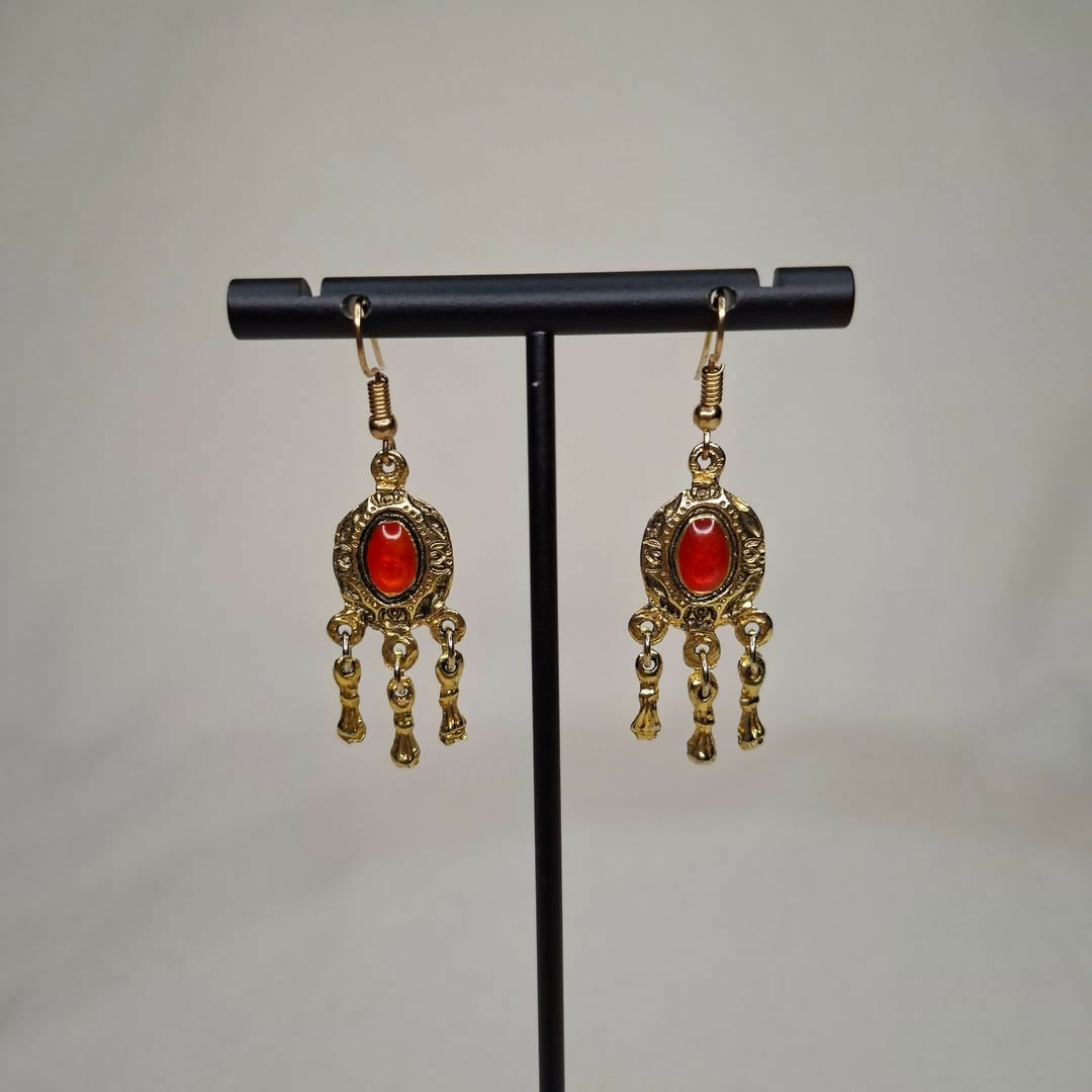 Aretes Vintage Reina Carmesí