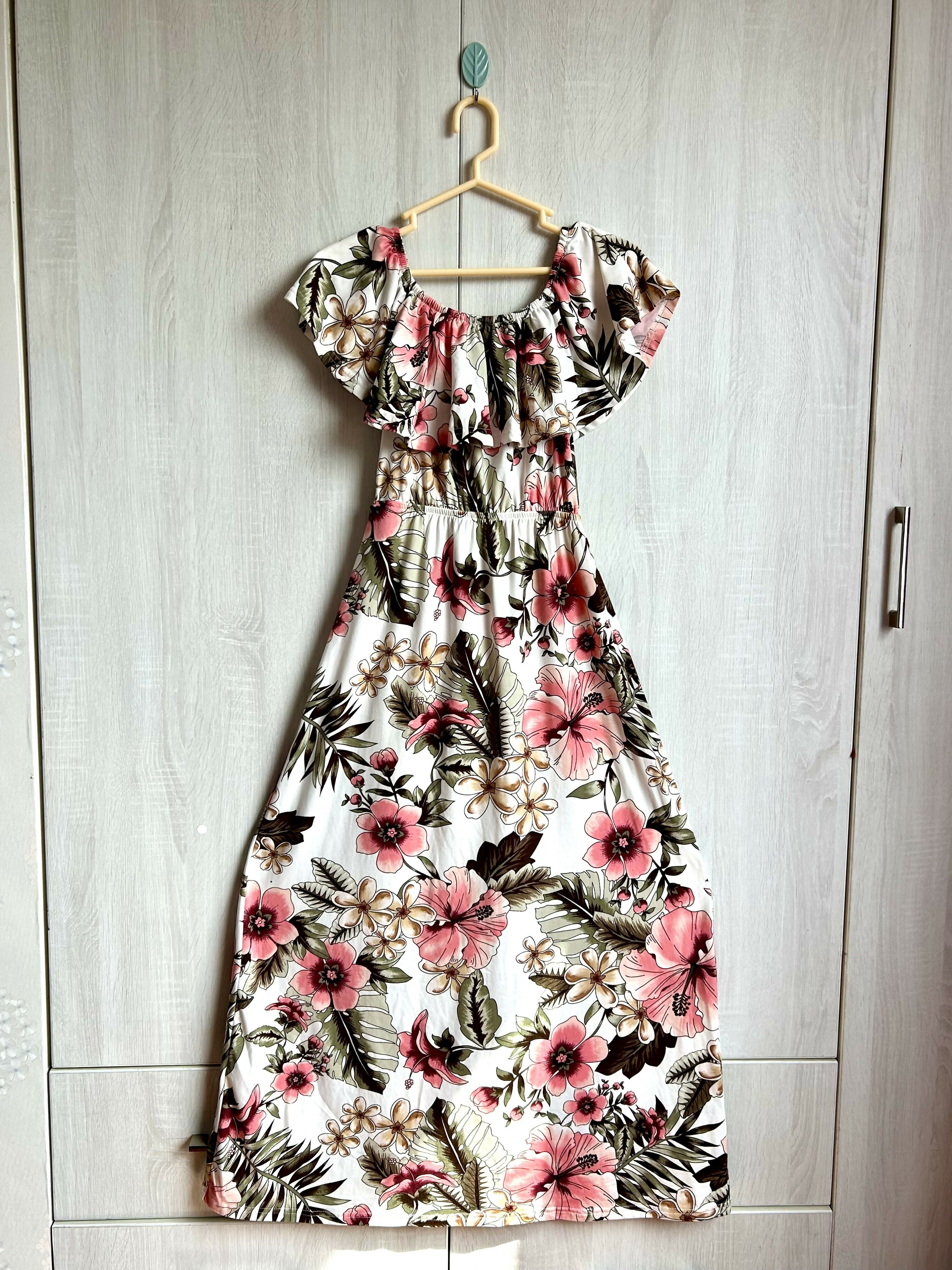 Vestido Largo Floral Tropical