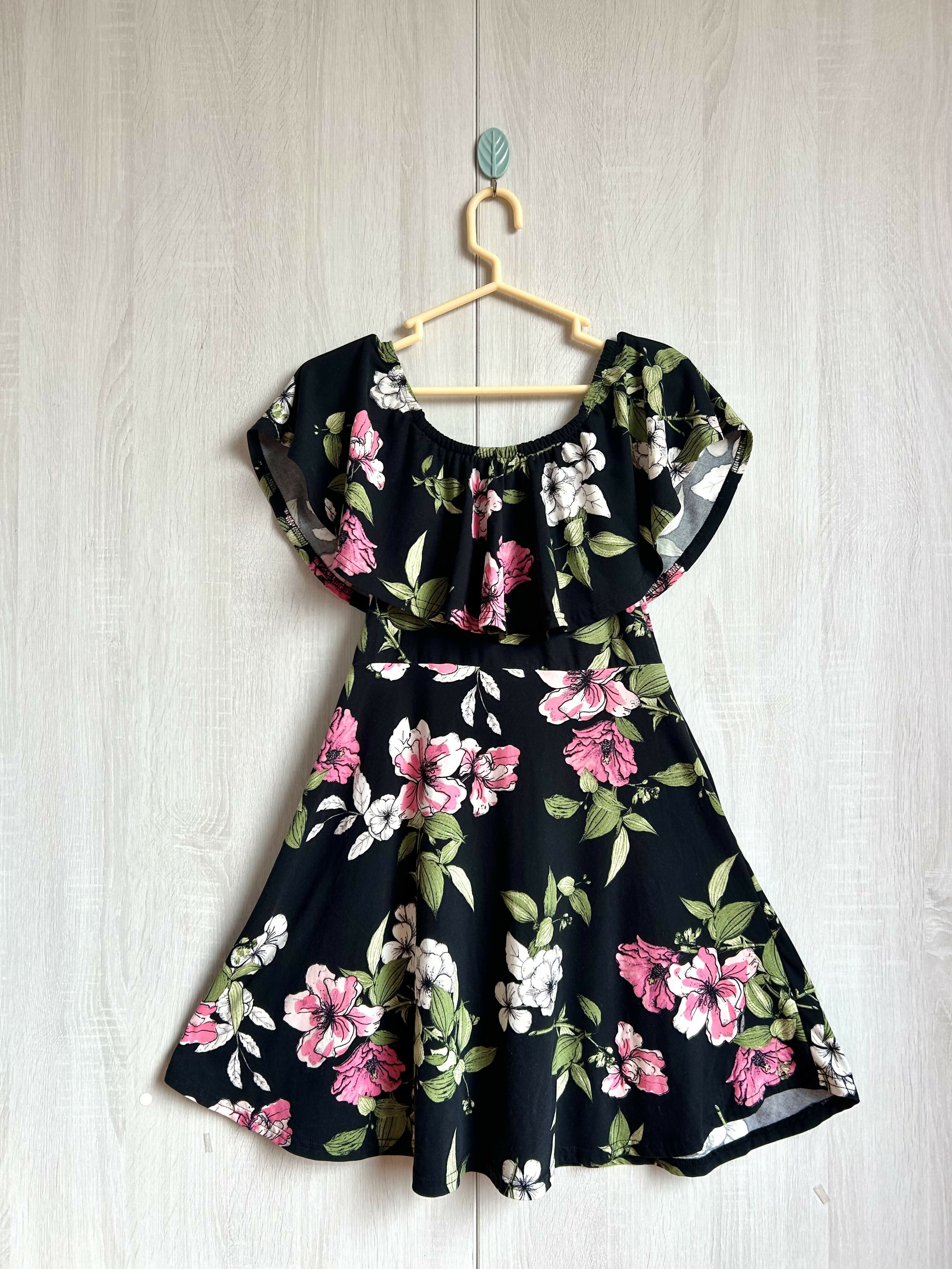 Vestido Floral Negro