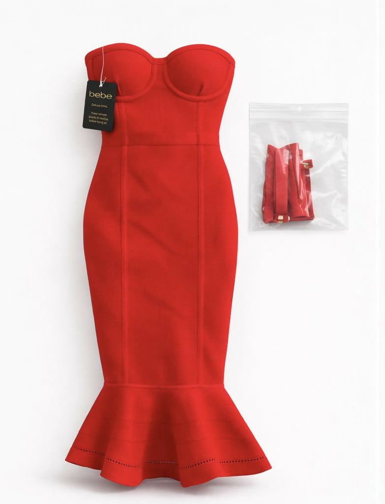 VESTIDO MIDI ROJO